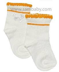 Tombis Dětské ponožky 28 s oranžovým proužkem