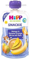 HIPP BIO Příkrm ovocný Sport hruška, pomeranč, mango, banán, rýže 120g