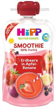 HIPP BIO Příkrm ovocný Smoothie jablko, banán, červené ovoce 120ml