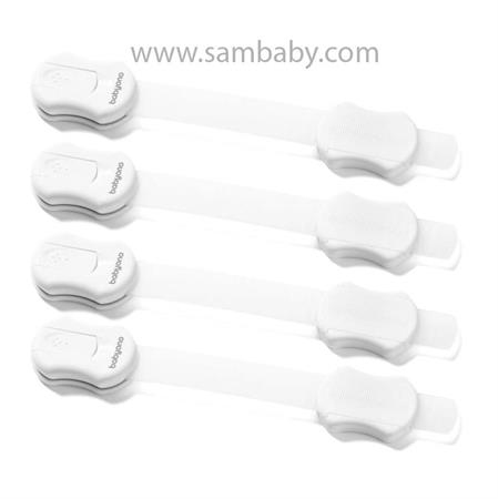 BABYONO Zámky bezpečnostní univerzální na nábytek, White 4 ks