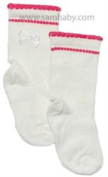 Tombis Dětské ponožky 28 s růžovým proužkem