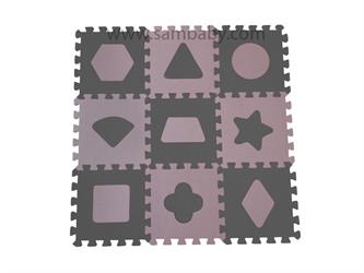 Baby Dan Pěnová hrací podložka puzzle Geometrické tvary, Rose 90x90 cm