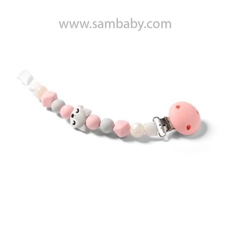 BABYONO Klip silikónový Natural nursing pink fox