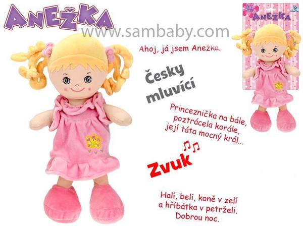 Mikro Trading Panenka Anežka 36cm na baterie česky blond