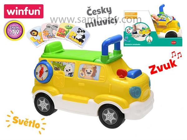 Winfun Auto edukační/odrážedlo 42x22x30 česky mluvící na baterie se světlem a zvukem 18m+